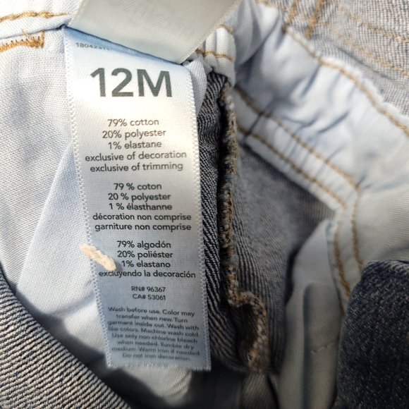 OshKosh B'gosh Denim Bib Dark Wash Overalls Size 12Months NWT - Picture 10 of 10